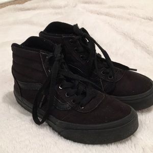 Black on black High top boys Vans